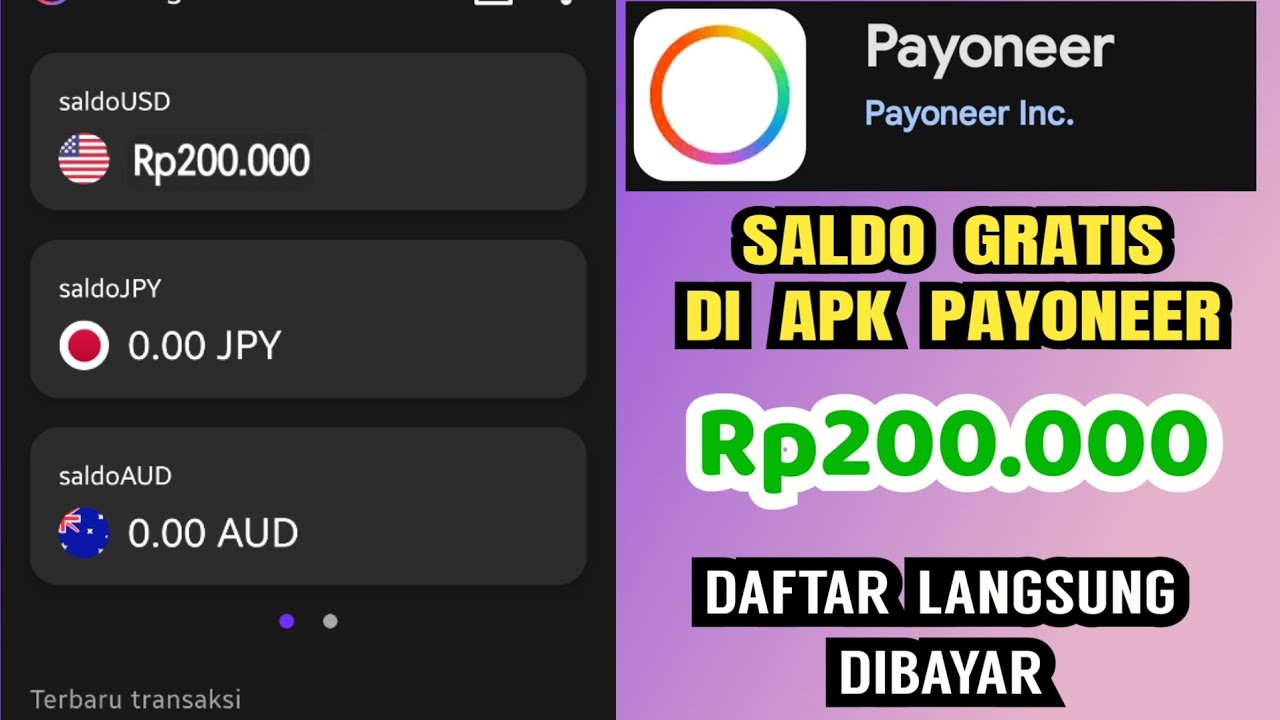 Cara Dapat Uang dari Event Payoneer Apk Cair Rp 200 Ribu