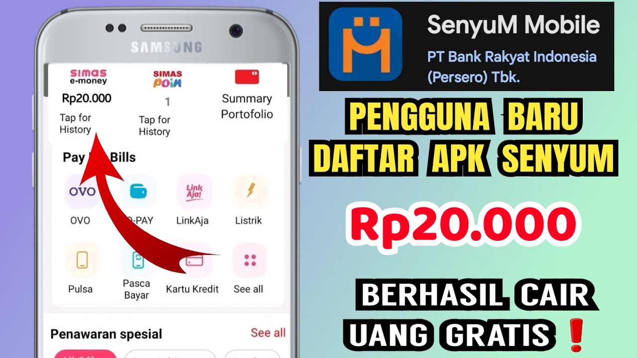 Cara Daftar di SenyuM Mobile BRI Agar dapat Rp 20.000 Gratis