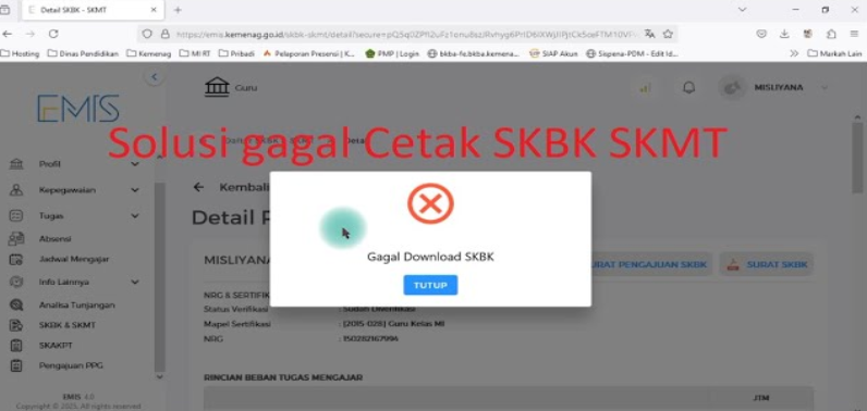 Solusi Gagal Download SKBK dan SKMT di EMIS, Ini Cara Atasinya