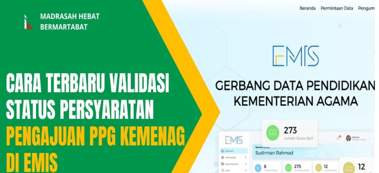 Cara Validasi Status Persyaratan Pengajuan PPG Kemenag di EMIS untuk Jenjang RA, MI, MTs, dan MA