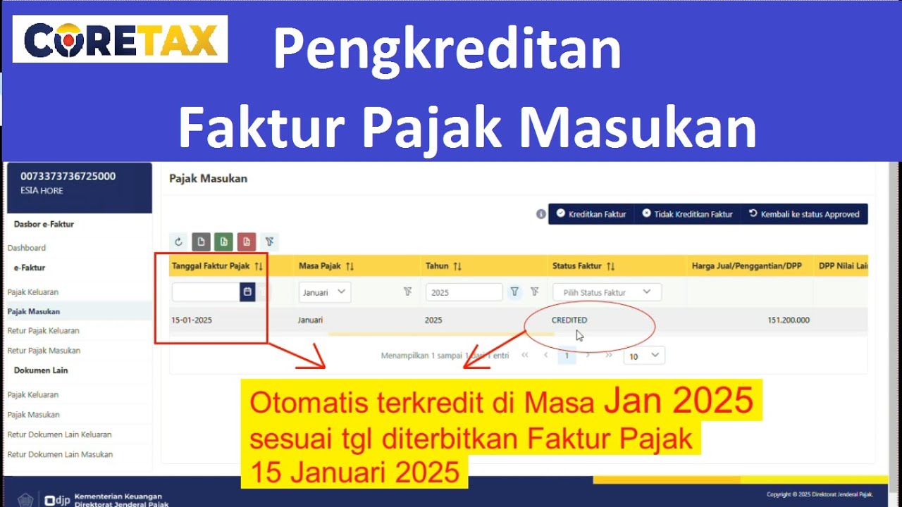 Cara Mengkreditkan Faktur Pajak Masukan di Coretax