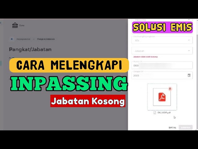 Cara Melengkapi Data Inpassing di EMIS agar Terbaca di SKAKPT