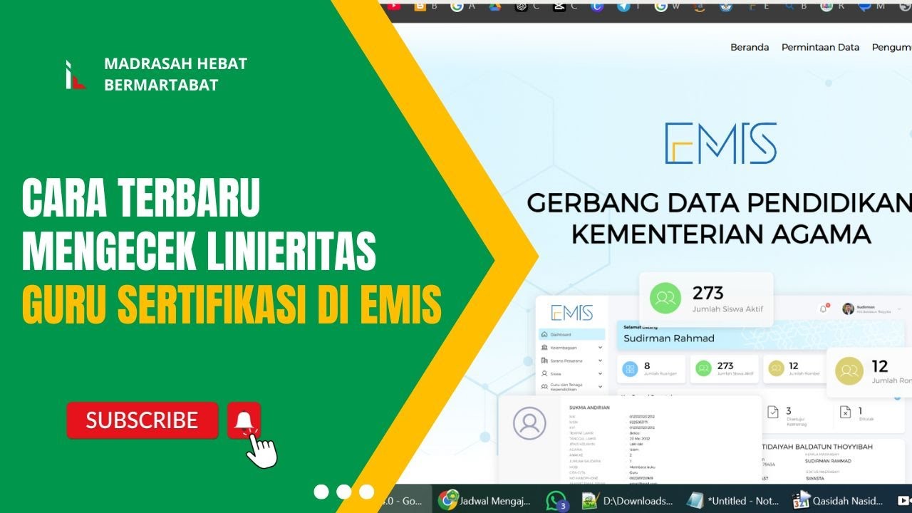 Cara Cek Linieritas Mata Pelajaran Guru Sertifikasi Madrasah di Emis