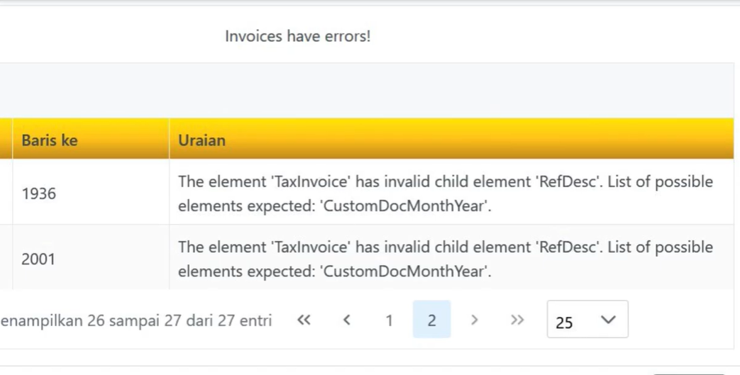 Solusi The element 'TaxInvoice' has invalid child element 'RefDesc' di Coretax