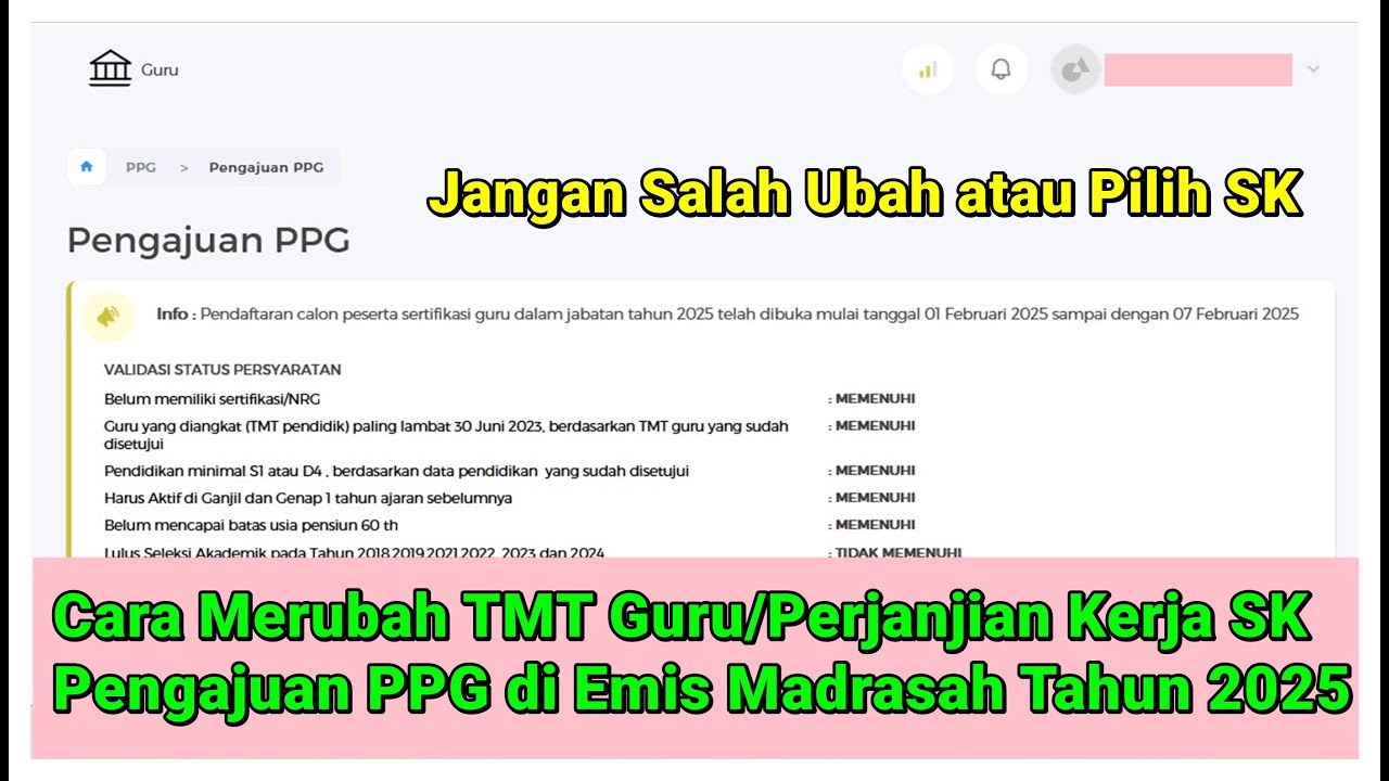 6 Cara Merubah TMT Guru/Perjanjian Kerja SK Awal untuk Memenuhi Pengajuan PPG Emis Tahun 2025