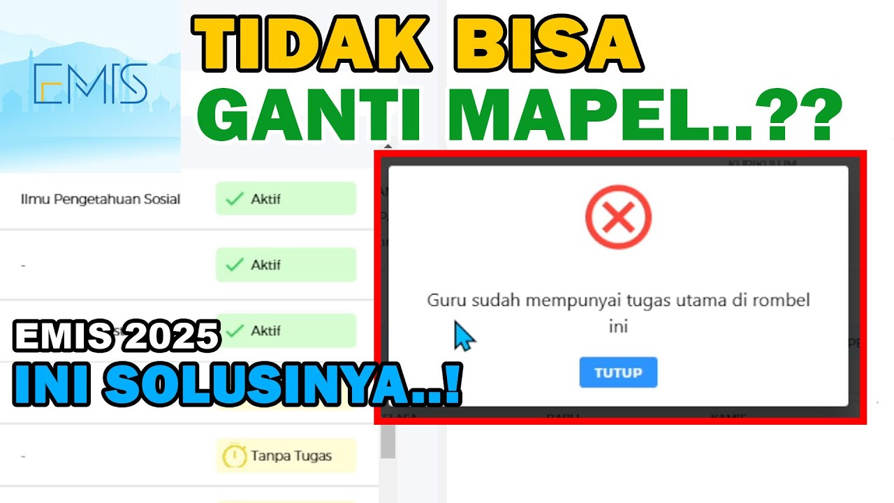 Cara Menambah dan Mengganti Tugas Utama di EMIS 4.0