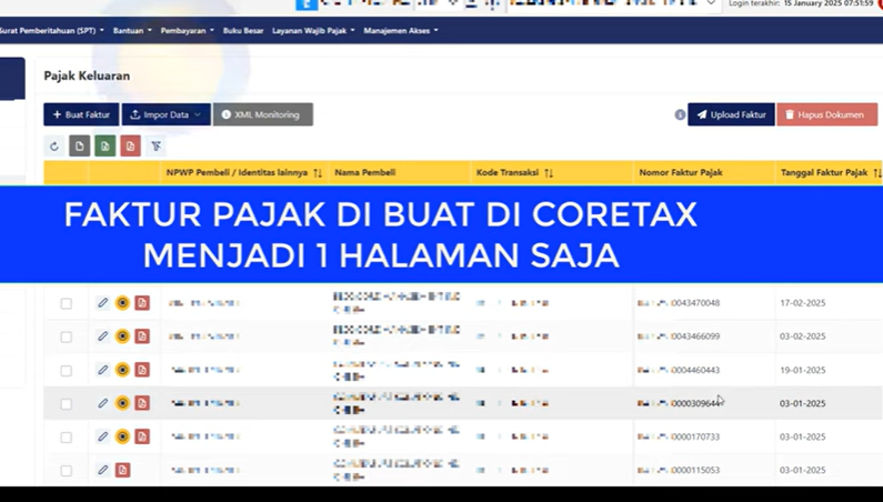 Cara Agar Faktur Pajak dari Coretax Menjadi 1 Halaman