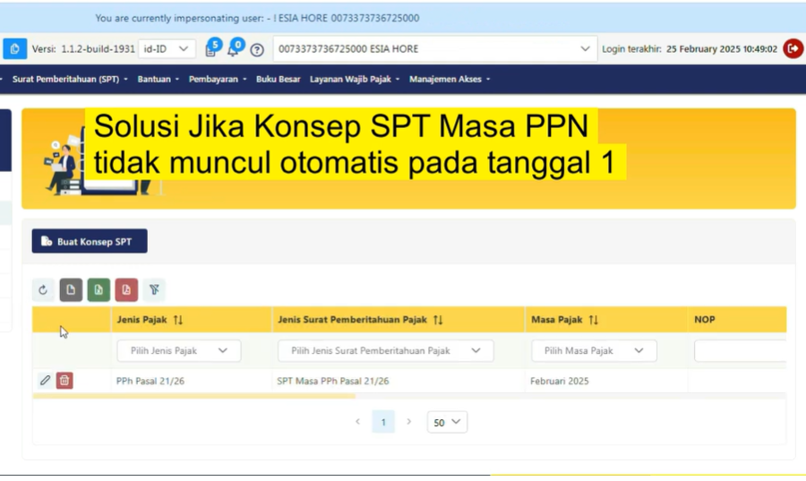 Konsep SPT Masa PPN Tidak Muncul Otomatis pada Tanggal 1 di Coretax