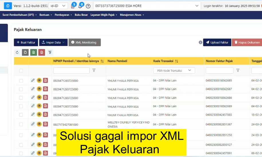 Cara Mengatasi Gagal Impor XML Pajak Keluaran di Coretax