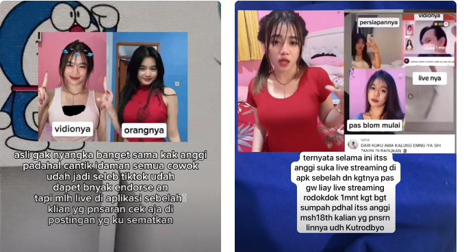 Anggi Seleb TikTok Viral karena Live Streaming di Aplikasi Sebelah, Netizen Heboh!