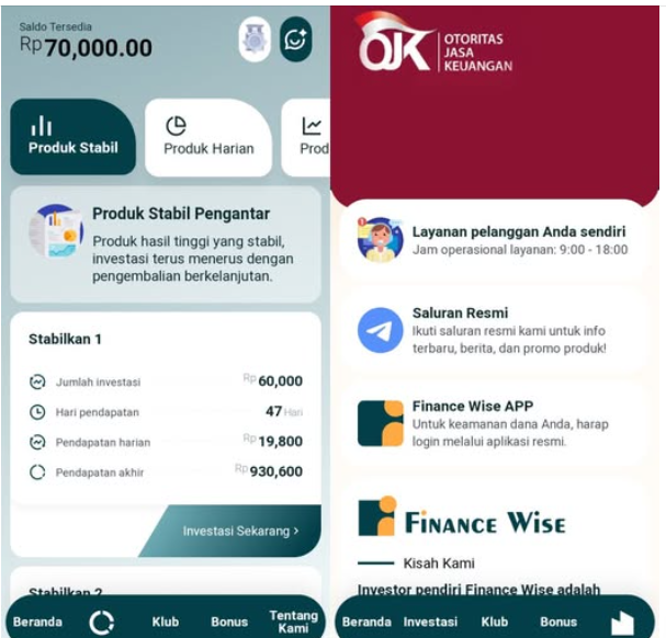 Cara Dapat Uang dari FINANCE WISE yang Katanya Resmi OJK, Benarkah?