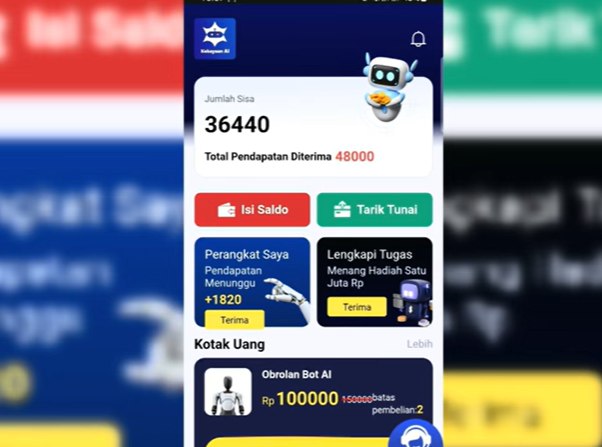 Cara Tarik Uang di Aplikasi Kekayaan AI Ke Rekening Bank