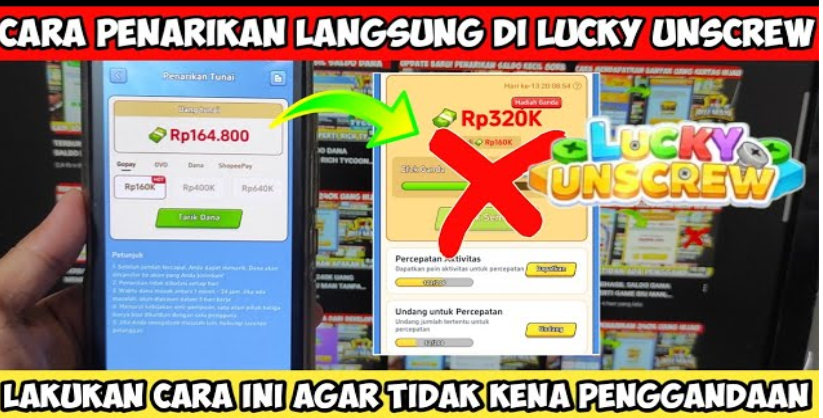 Terbongkar! Cara Menarik 160rb Uang Kertas Hijau Di Apk Lucky Unscrew