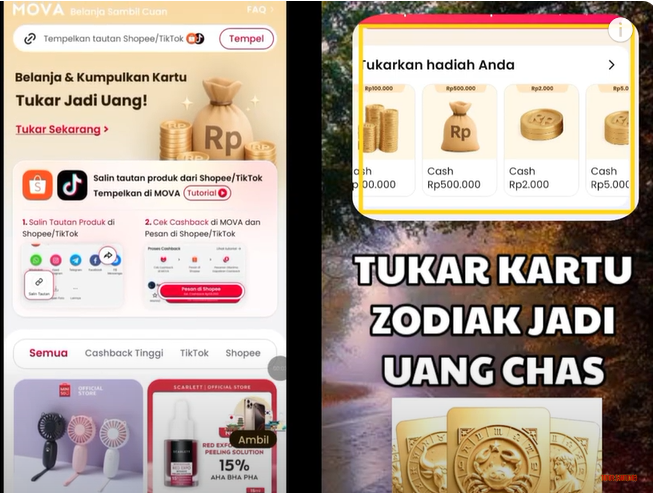 Cara Tukar Kartu Zodiak Jadi Uang Cash Di Apk Mova