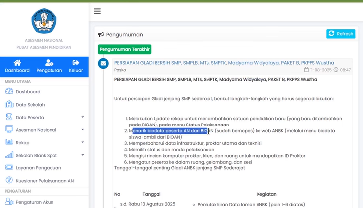 Cara Tarik Peserta ANBK Ke Web ANBK Lengkap & Mudah Untuk Pemula