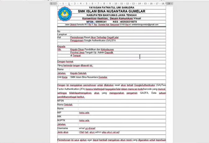 Solusi Tidak Bisa Login Akun Verval Dan Dapodik Karena Masalah Kode Otp