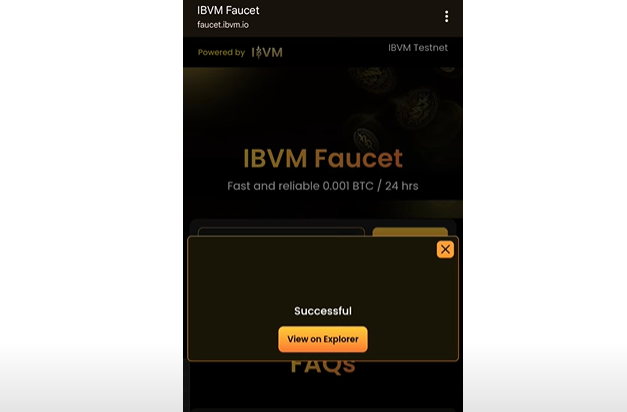 Cara Claim Faucet dan Transfer Tesnet di IBVM Wallet