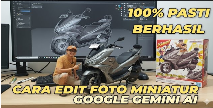 100% Berhasil, Prompt + Cara Edit Foto Motor Miniatur Lewat Google Gemini Ai