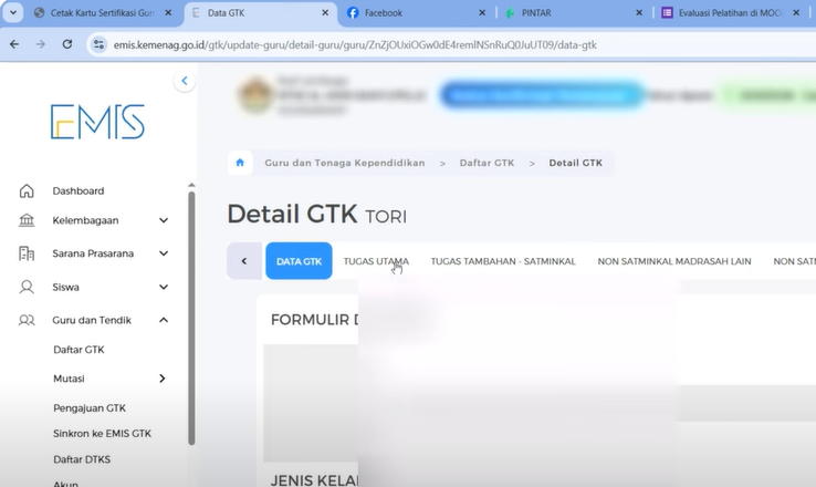Perbedaan Cara Menambahkan Tugas Utama Kepala Madrasah dan Guru Mata Pelajaran di EMIS 4.0