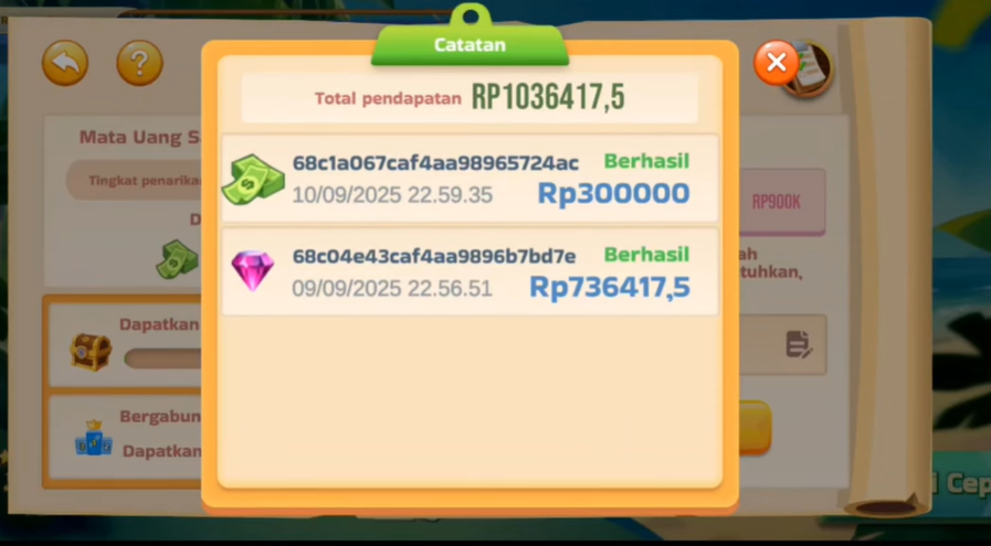 3 Cara Mendapatkan Uang Kertas Hijau dan Berlian dari Game Gogo Tung