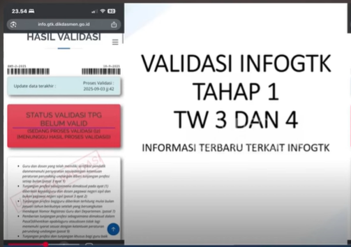 Penting!! Ini 4 Syarat Utama Info GTK Anda Valid Di Validasi Berikutnya