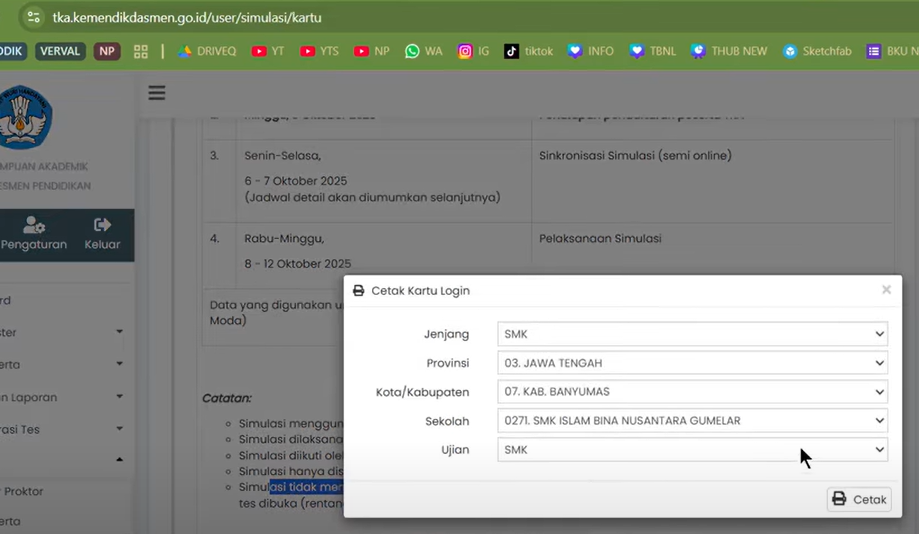 Cara Download Kartu Login Simulasi TKA Dan Info Terbarunya