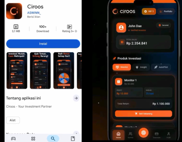 Apakah Aplikasi CIROOS Apk Investasi Bodong Penipuan? Review Fakta Sebenarnya