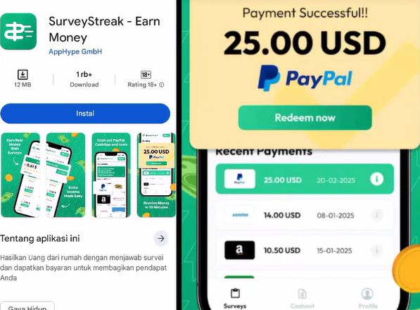 Review Apk SurveyStreak Emang Beneran Terbukti Membayar? Cek Disini