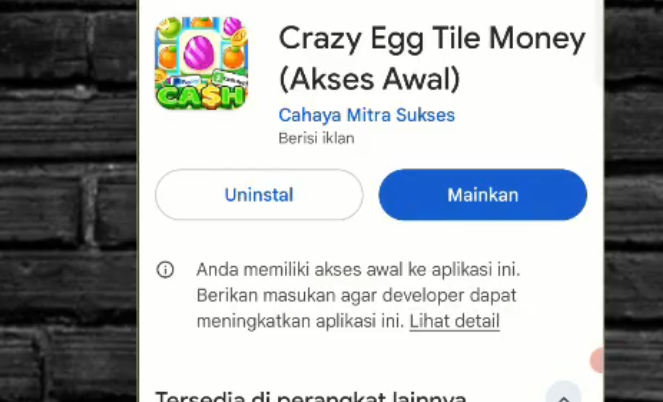 Aplikasi Crazy Egg Tile Money Apakah Membayar ke DANA? Review Jujur Disini