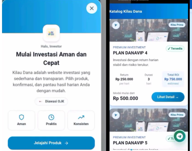 Investasi di Aplikasi KILAU DANA Apakah Menjanjikan dan Aman? Revieew Jujur!