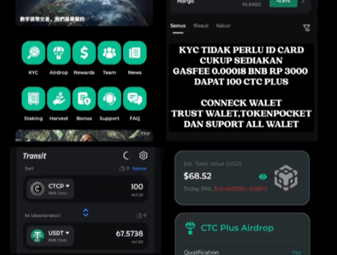 Apakah CTCP Scam/Penipuan? Airdrop 100 CTC Plus Harga Turun Terus
