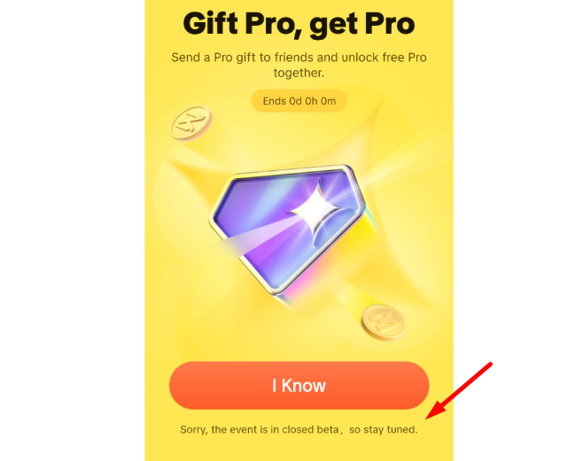 Sorry, The Event Is in Closed Beta, So Stay Tuned di CapCut