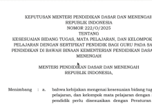 Peraturan Terbaru Linieritas Guru Agar Serdik Cair , Ada Mapel Koding Dan KKA