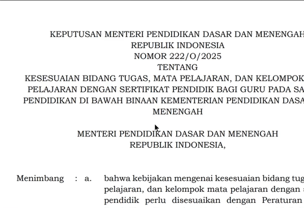 Peraturan Terbaru Linieritas Guru Agar Serdik Cair , Ada Mapel Koding Dan KKA