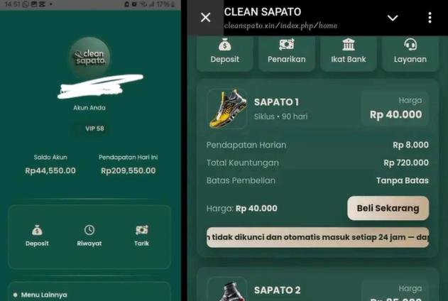 Aplikasi Clean SAPATO Investasi Apakah Aman? Review Jujur!