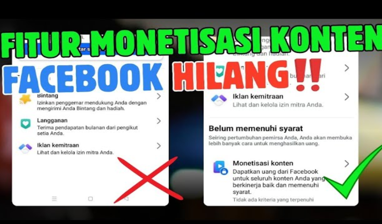 Cara Mengatasi Fitur Monetisasi Konten Hilang di Facebook Pro