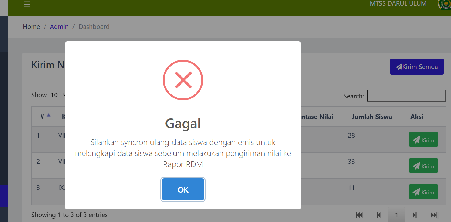 8 Cara Mengatasi Gagal Kirim Nilai Rapor di RDM 3.1 ke Server Pusat