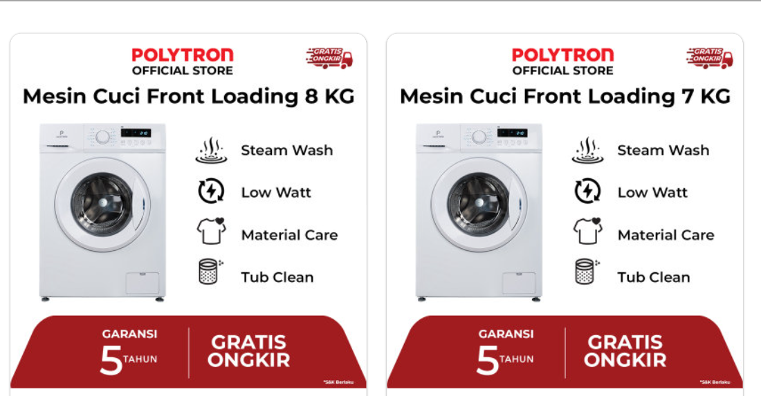 Rekomendasi Mesin Cuci Front Loading Polytron: Praktis, Hemat, dan Higienis untuk Keluarga Modern