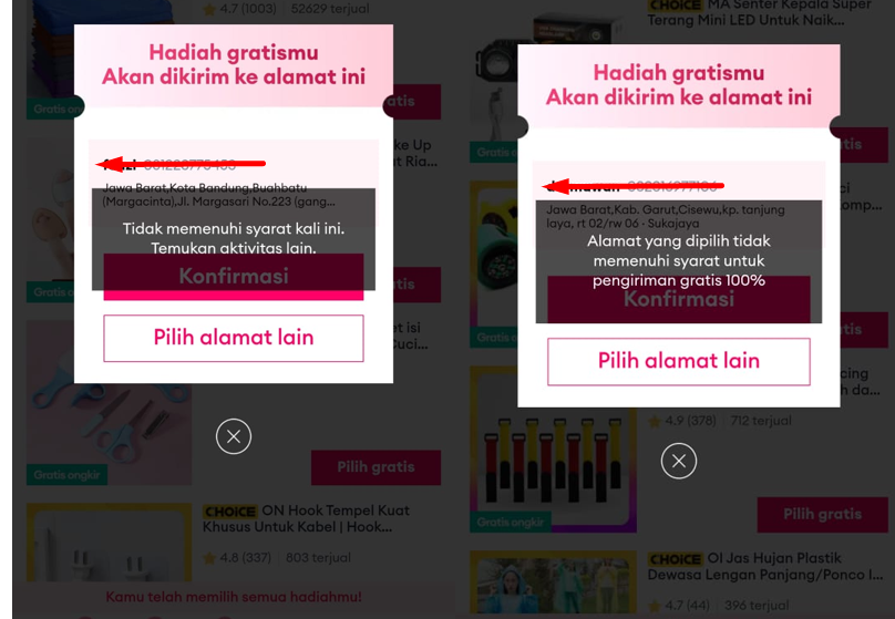 Cara Mengatasi Alamat Tidak Memenuhi Syarat di Event Lazada
