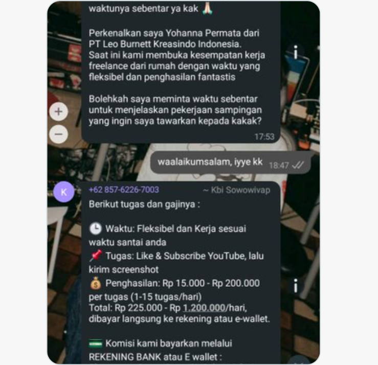 PT Leo Burnett Indonesia Penipuan? Modus Tugas Like dan Subscribe YouTube