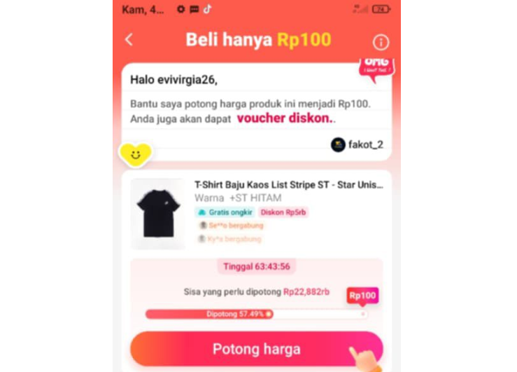 Cara Ikut Event TikTok Potong Harga Jadi Rp100 Perak Modal Sebar Link