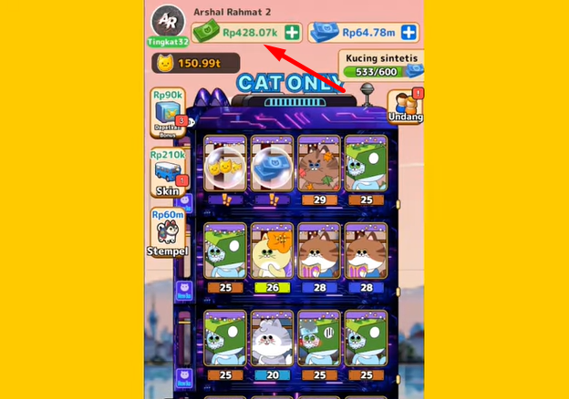 Cara Menarik Uang Kertas Hijau di Game Merge Cats Terbaru, WD 150Rb