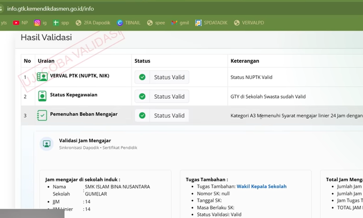 5 Solusi Jam Mengajar & Tugas Tambahan Belum Terbaca Di InfoGTK Terbaru