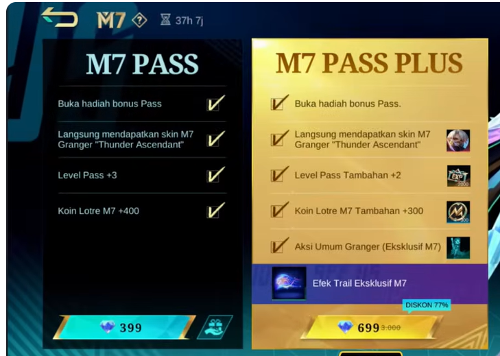 5 Perbedaan M7 Pass Biasa dan M7 Pass Plus Agar Bisa Tembus Level 75 dan Dapat Skin Prime