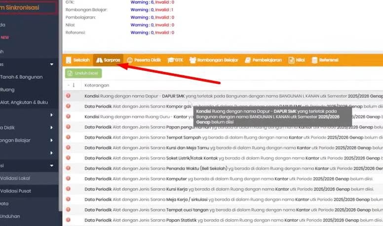 Cara Mengatasi Invalid Sarpras dengan Cepat di Dapodik 2026 B, Pasti Berhasil