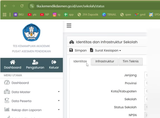 5 Langkah Awal Yang Wajib Dikerjakan OPS Di Web TKA Untuk SD dan SMP