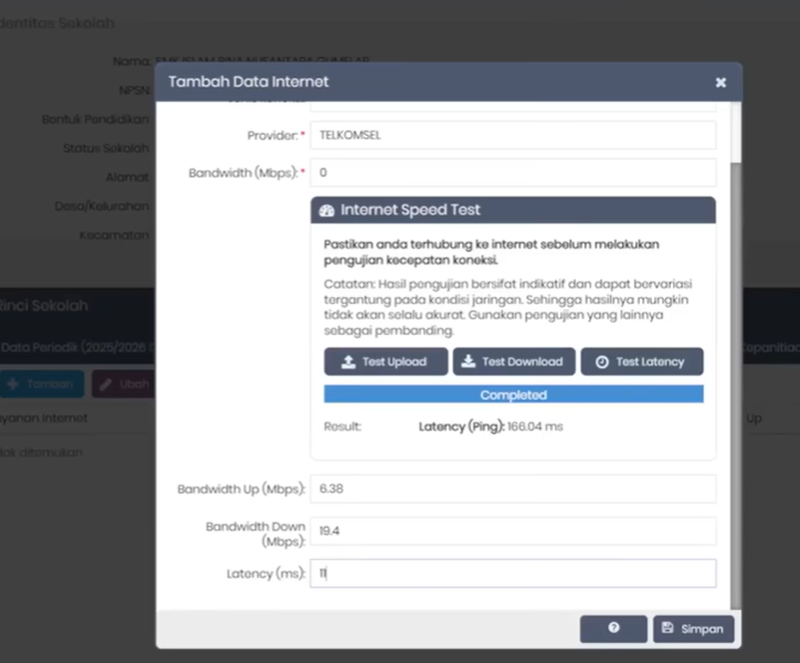 Cara Isi Data Internet Di Dapodik 2026b Lengkap Sampai Sukses, Solusi Tombol Simpan Tidak Muncul