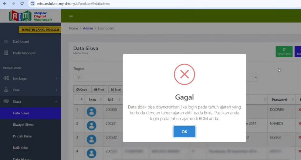 Cara Mengatasi Siswa di RDM Hosting Tidak Bisa Sinkron ke EMIS dan Verval PD, Ini Solusi Lengkapnya