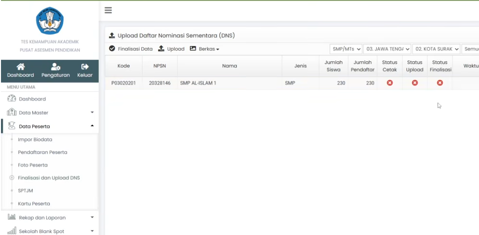 Cara Download dan Upload DNS serta SPTJM TKA SD dan SMP dengan Benar