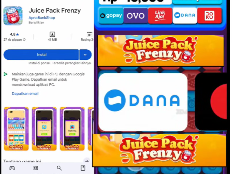Review Juice Pack Frenzy Apakah Bisa Menghasilkan Uang atau Penipuan?